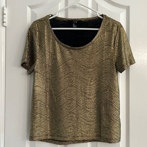 Forever 21 Gold Scoop Neck Tee